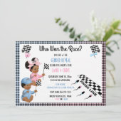 Wie wil er met de Race Gender onthullen Funny Sper Kaart (Staand voorkant)