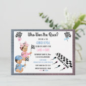 Wie wil er met de Race Gender onthullen Funny Sper Kaart (Staand voorkant)