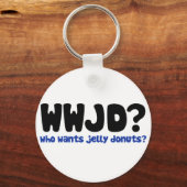 Wie wil geleidedonuts sleutelhanger (Voorkant)