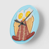 Wie wil ontbijt? Owl Clock Ronde Klok (Hoek)