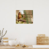 Wie wil zingen, vindt een zingende vogel poster (Keuken)