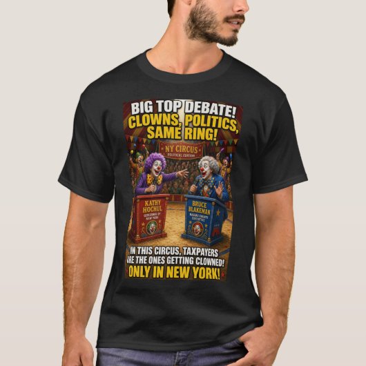 Wie wint de NY Circus? T-shirt (Voorkant)