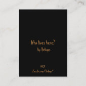 Wie woont hier? ATC Visitekaartje (Achterkant)