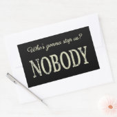 Wie zal ons tegenhouden? Niemand Rechthoekige Sticker (Envelop)