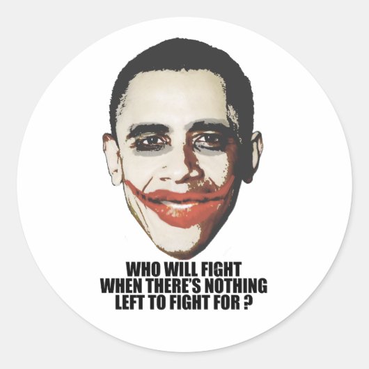 WIE ZAL VECHTEN RONDE STICKER (Voorkant)