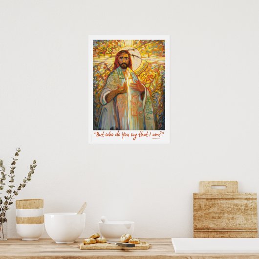 Wie zeg je dat ik ben, Jesus 18x24" Poster (Keuken)