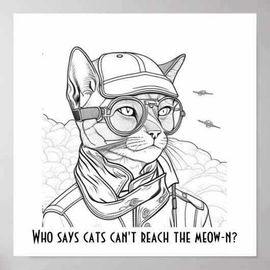 Wie zegt dat katten de meow-n niet kunnen bereiken poster (Voorkant)