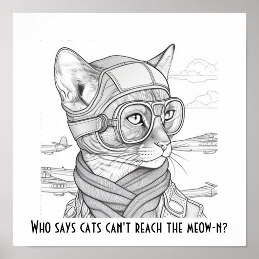 Wie zegt dat katten de meow-n niet kunnen bereiken poster (Voorkant)