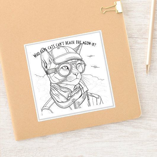 Wie zegt dat katten de meow-n niet kunnen bereiken sticker (Notitieboek)