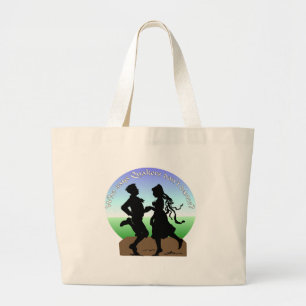 Wie zegt dat Quakers niet dansen? Grote Tote Bag