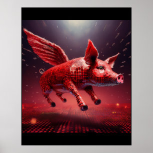 Wie zegt dat varkens niet kunnen vliegen! Chili Poster