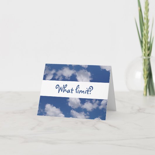 Wie zegt: "De hemel is de grens"? Kaart (Voorkant)