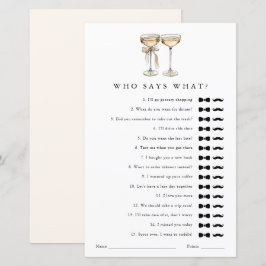 Wie zegt wat Champagne Gay Wedding Shower Game