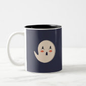 "Wie zei BOO?" Cute Ghost Two-Tone Halloween Mok (Links)