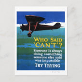 Wie zei dat het niet kon - probeer het maar uit briefkaart (Voorkant)