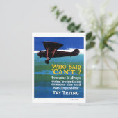 Wie zei dat het niet kon - probeer het maar uit briefkaart (Staand voorkant)