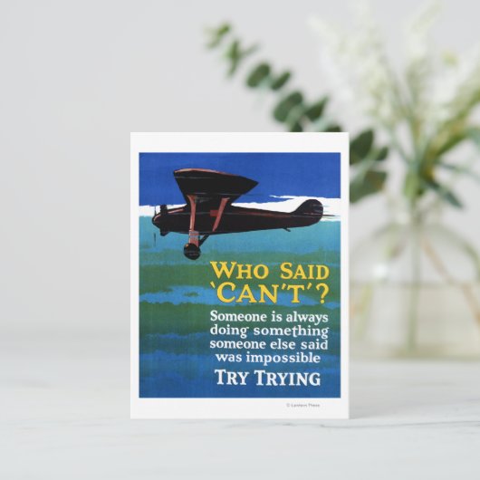 Wie zei dat het niet kon - probeer het maar uit briefkaart (Staand voorkant)