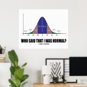 Wie zei dat ik normaal was? (Bell Curve Humor) Poster (Thuiskantoor)