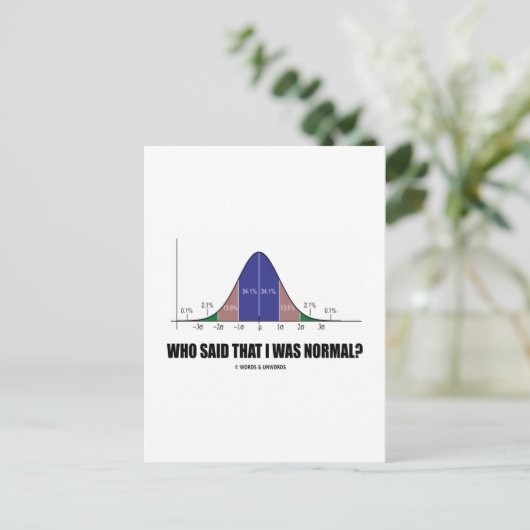 Wie zei dat ik normaal was? (Stats Humor) Briefkaart (Staand voorkant)