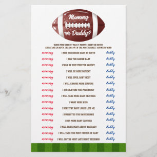 Wie zei het American Football Baby Shower Spel Flyer