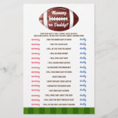 Wie zei het Amerikaanse Football Baby shower spel Flyer (Voorkant)