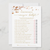 Wie zei het Baby shower spel Kaart (Voorkant)