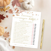 Wie zei het Baby shower spel Kaart