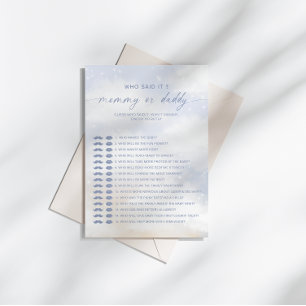 Wie zei het Cloud 9 Baby shower spel Kaart