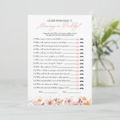 Wie zei het Fall Baby Shower Game Kaart (Staand voorkant)