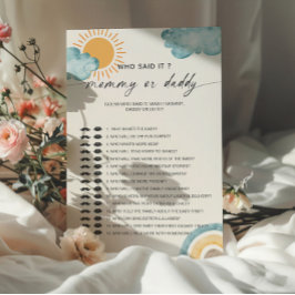 Wie zei het mama? | Daddy Baby shower spel