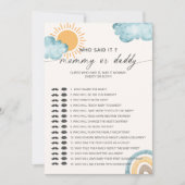 Wie zei het mama? | Daddy Baby shower spel Kaart (Voorkant)