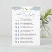 Wie zei het mama of papa Baby Game Twinkle Star Kaart (Staand voorkant)