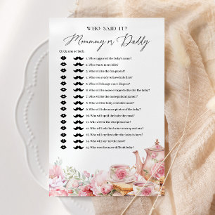 Wie zei het Mamma of Papa Thee Baby Shower Spel