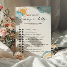 Wie zei het Mamma | Papa Baby Shower Spel