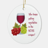 Wie zet groenten in de wijnknisper? Grappig Keramisch Ornament (Links)