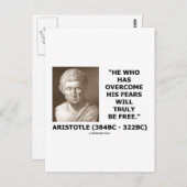 Wie zijn angsten heeft overwonnen, zal werkelijk v briefkaart (Voorkant / Achterkant)