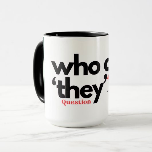 Wie zijn ze? -Engels Mok (Voorkant links)