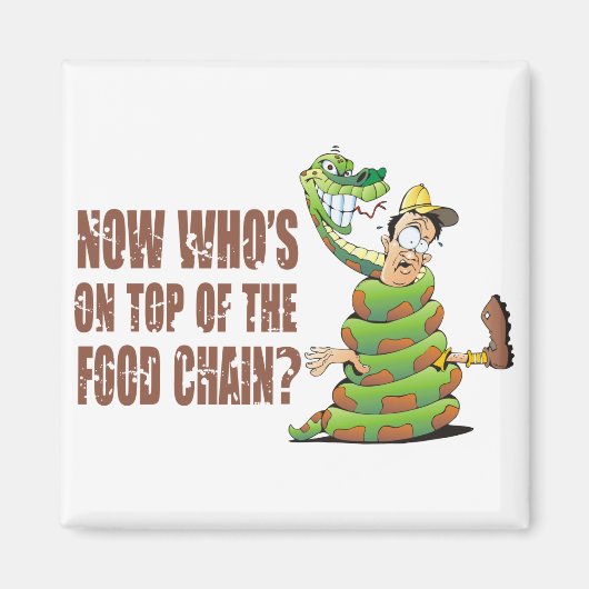 Wie zit er nu bovenaan de voedselketen? magneet (Voorkant)