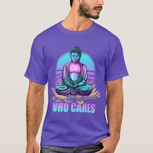Wie zorgt voor Funny Buddha Zen Buddhism Retro T-shirt (Voorkant)