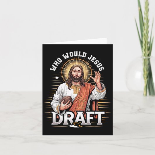 Wie zou Jesus Draft Fantasy Football Fan Christi Kaart (Voorkant)