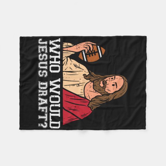 Wie zou Jesus opstellen Funny Fantasy Football Chr Fleece Deken (Voorkant (Horizontaal))