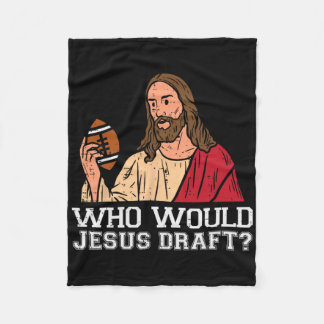Wie zou Jesus opstellen Funny Fantasy Football Chr Fleece Deken
