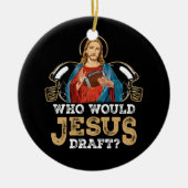 Wie zou Jesus opstellen Funny Fantasy Football Chr Keramisch Ornament (Voorkant)