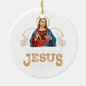 Wie zou Jesus opstellen Funny Fantasy Football Chr Keramisch Ornament (Achterkant)