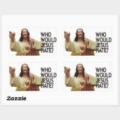 Wie zou Jezus haten? Rechthoekige Sticker (Vel)