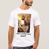 Wie zou Jezus neerschieten? T-shirt (Voorkant)