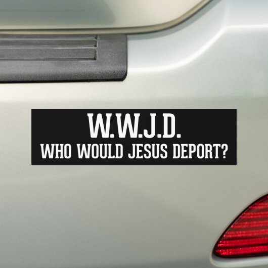 Wie zou Jezus uitzetten WWJD Bumpersticker (Op auto)