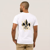 Wie? Zwarte goudharten/Fleur de Lis T-shirt (Achterkant volledig)