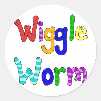 Wiebelende worm ronde sticker