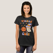 Wied Cute Halloween Ghost Groovy Spooky Witch T-shirt (Voorkant volledig)